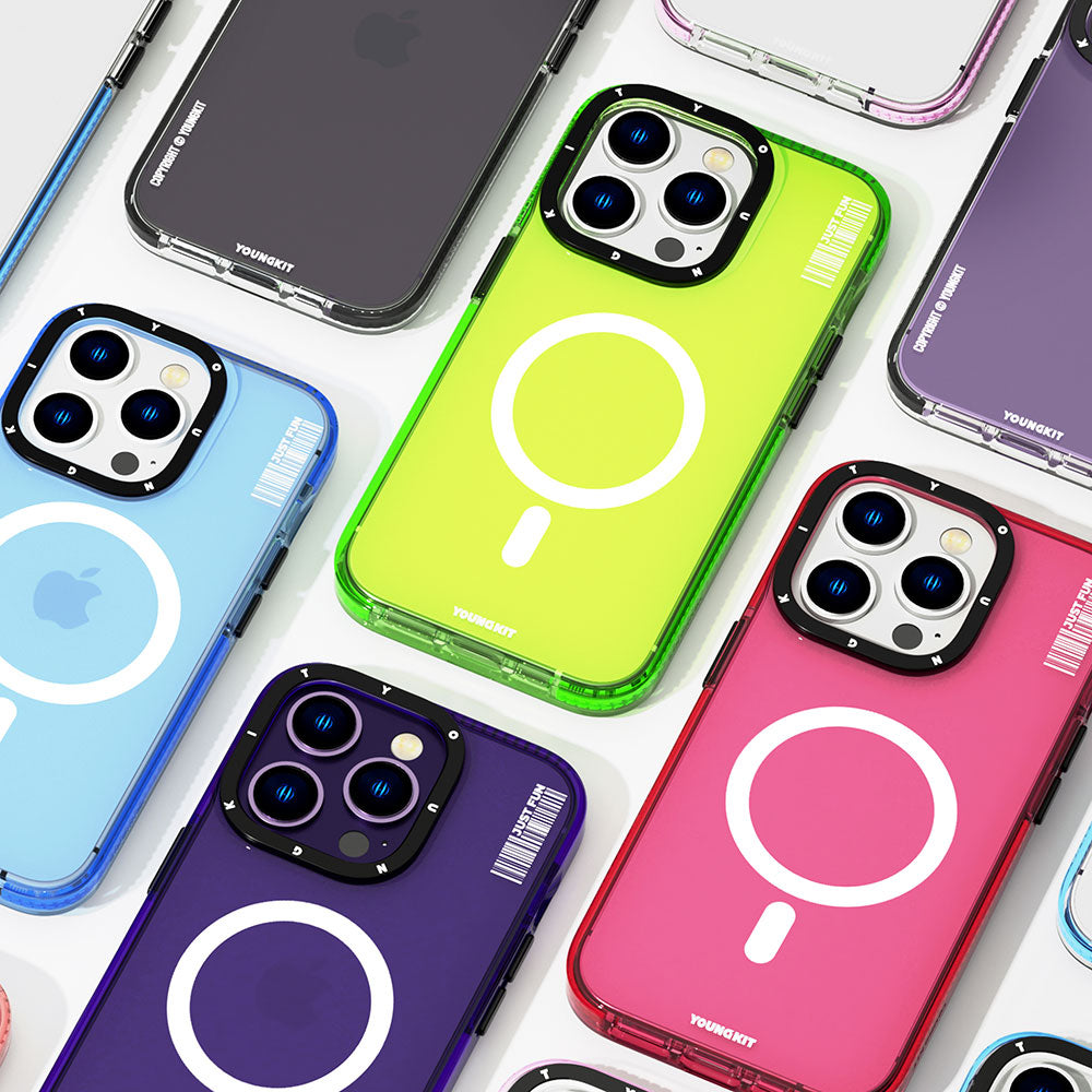 iPhone 14 Pro Kılıf M-safe Şarj Özellikli YoungKit Crystal Color Serisi Kılıf