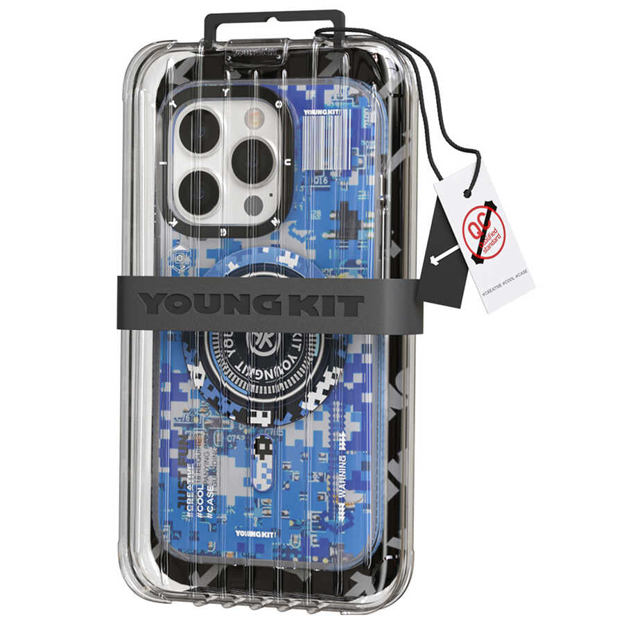 iPhone 14 Pro Kılıf M-safe Şarj Özellikli YoungKit Kamuflaj Serisi Kılıf