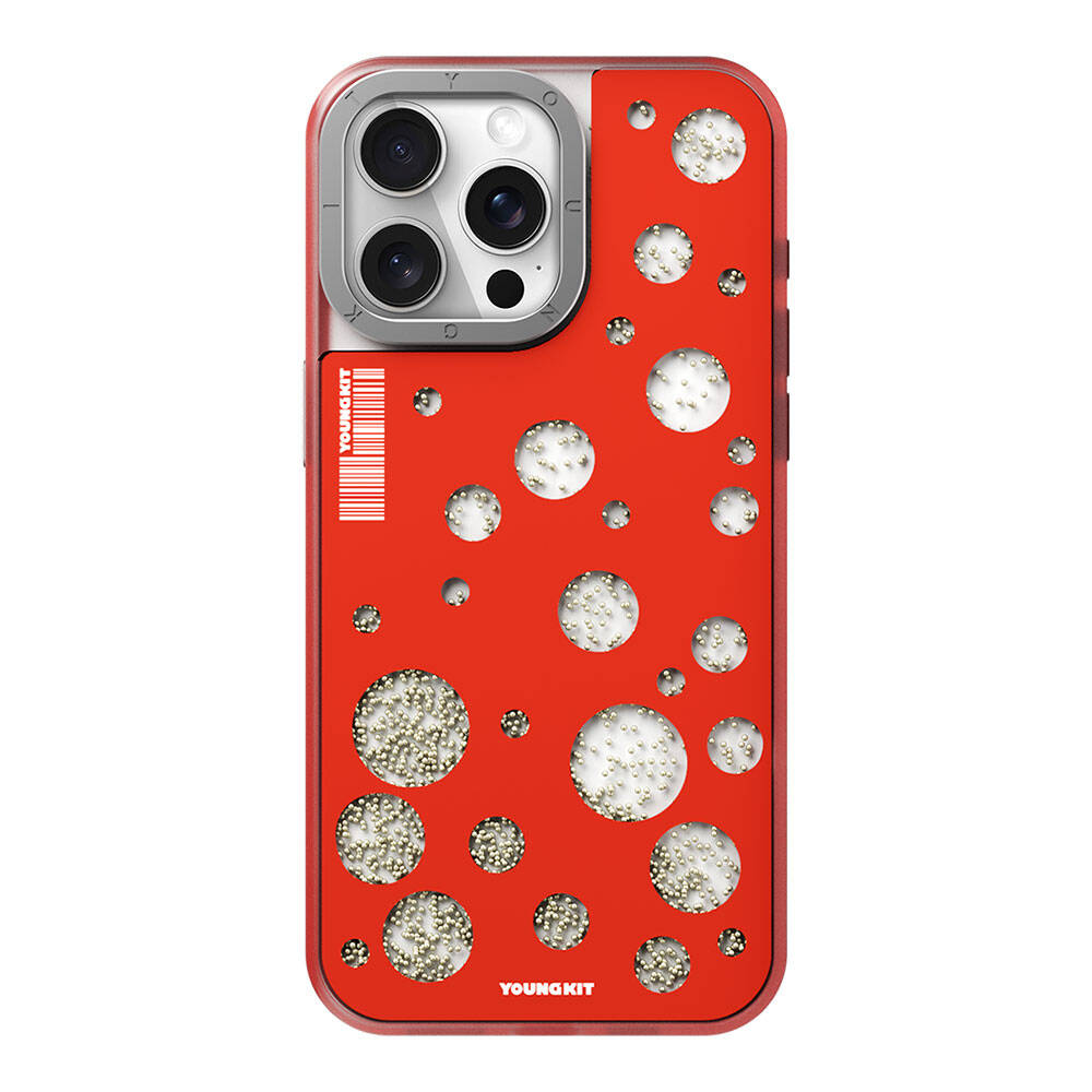 iPhone 14 Pro Kılıf M-safe Şarj Özellikli Youngkit Quicksand Beads Serisi Kılıf
