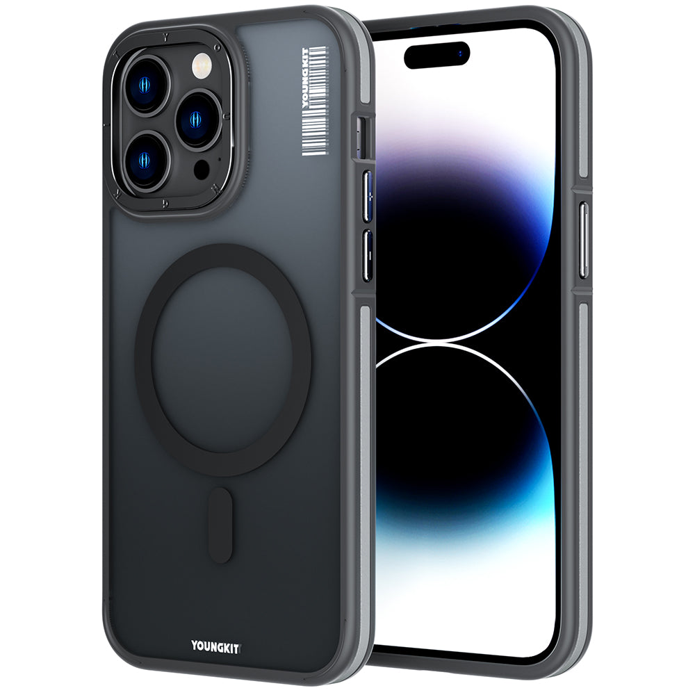 iPhone 14 Pro Kılıf M-safe Şarj Özellikli Youngkit Rock Sand Serisi Kılıf