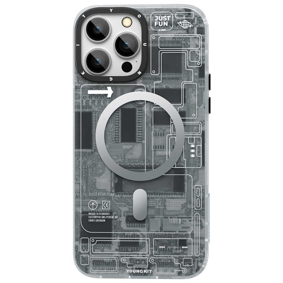 iPhone 14 Pro Kılıf M-safe Şarj Özellikli YoungKit Technology Serisi Kılıf