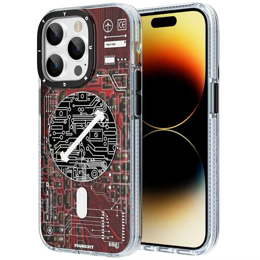 iPhone 14 Pro Kılıf M-safe Şarj Özellikli YoungKit Technology Serisi Kılıf