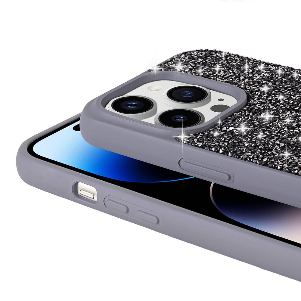 iPhone 14 Pro Kılıf Parlak Taşlı Tasarım Zore Pırlanta Kılıf