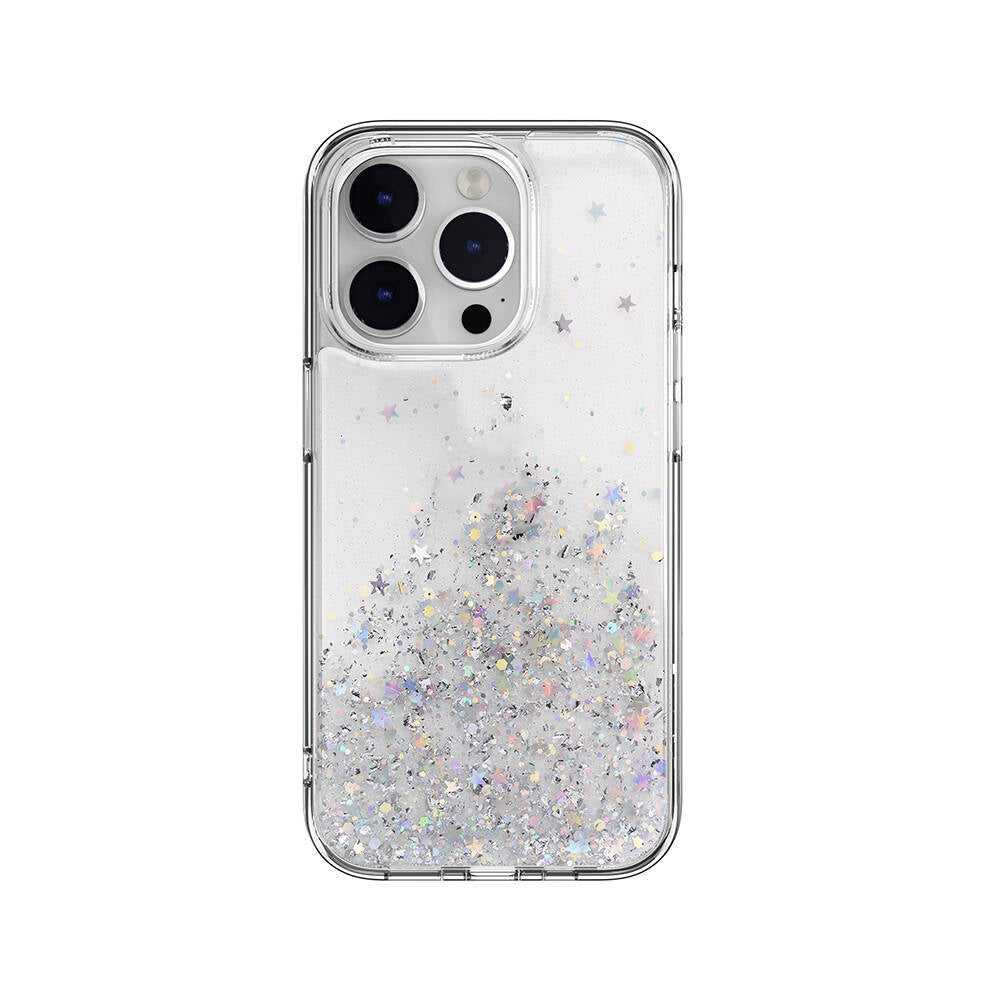iPhone 14 Pro Kılıf Parlayan Simli Şeffaf Lisanslı Switcheasy Starfield Kılıf