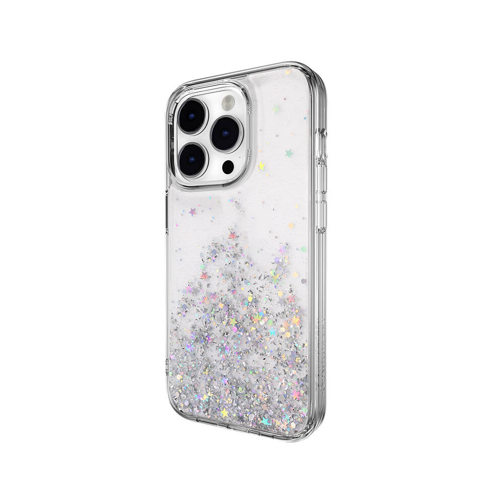 iPhone 14 Pro Kılıf Parlayan Simli Şeffaf Lisanslı Switcheasy Starfield Kılıf