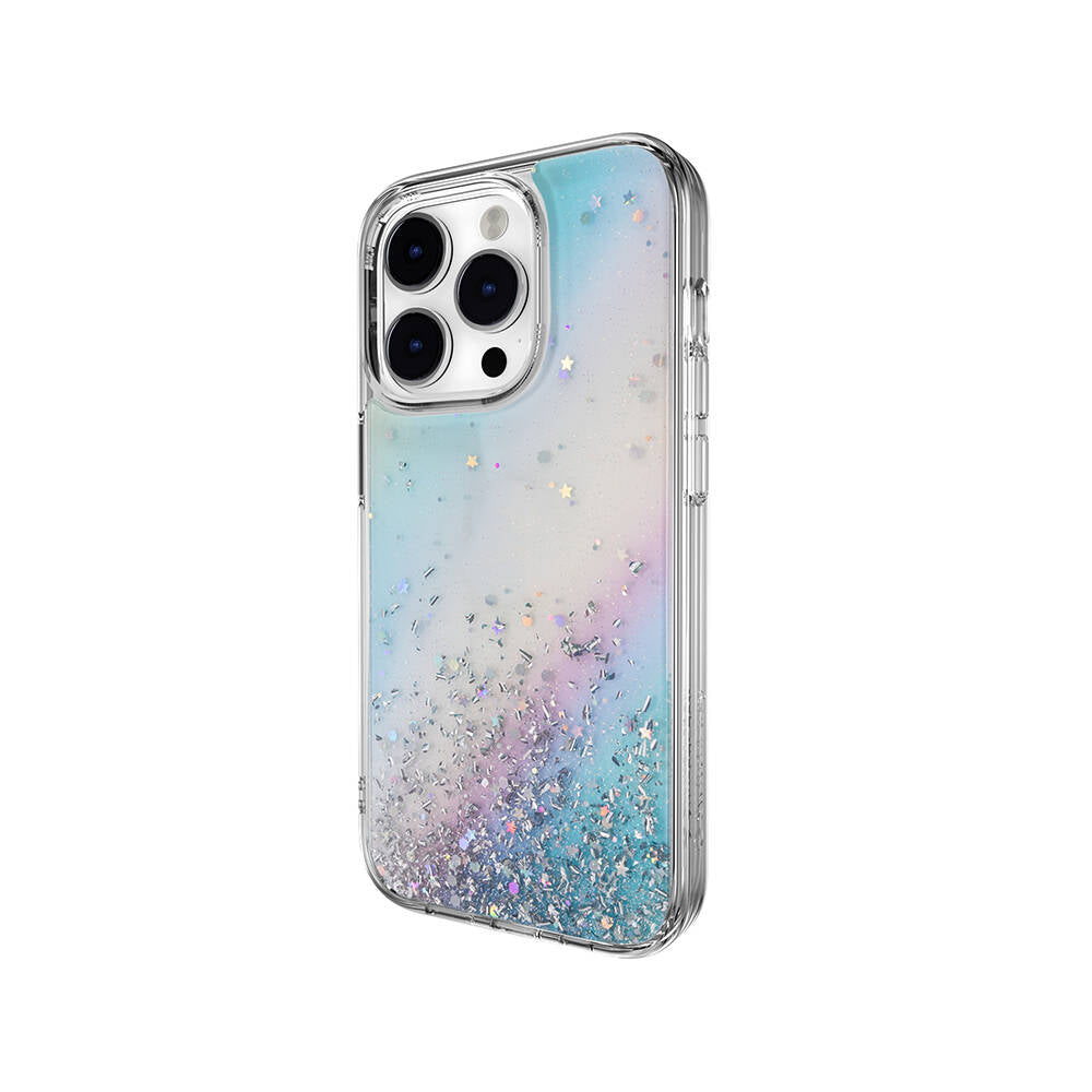 iPhone 14 Pro Kılıf Parlayan Simli Şeffaf Lisanslı Switcheasy Starfield Kılıf