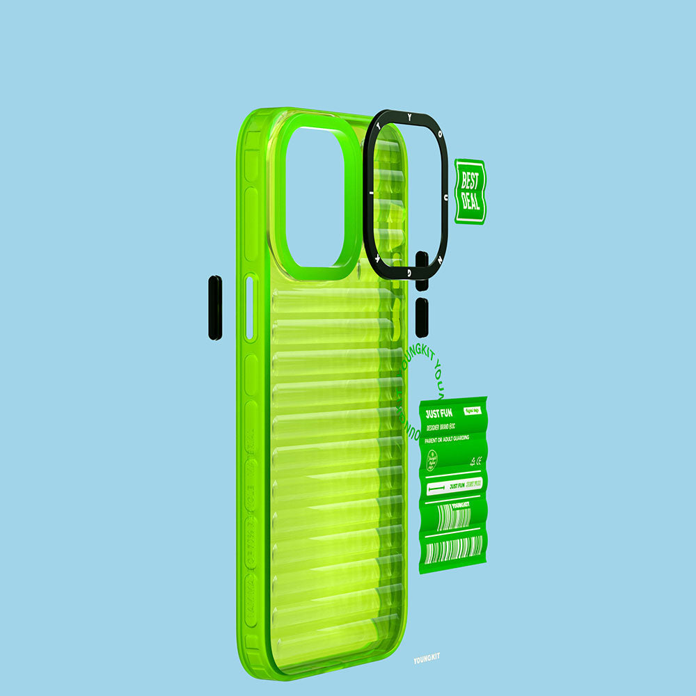 iPhone 14 Pro Kılıf Şeffaf Renkli Tasarım YoungKit Fluorite Serisi Kılıf