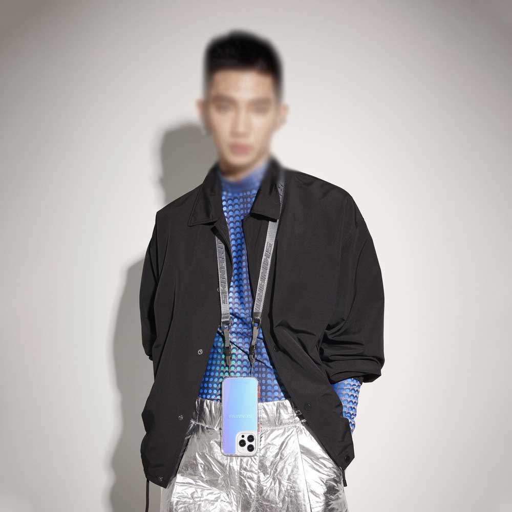 iPhone 14 Pro Kılıf SkinArma Şeffaf Airbag Tasarımlı Boyun Askılı Kiru Kılıf