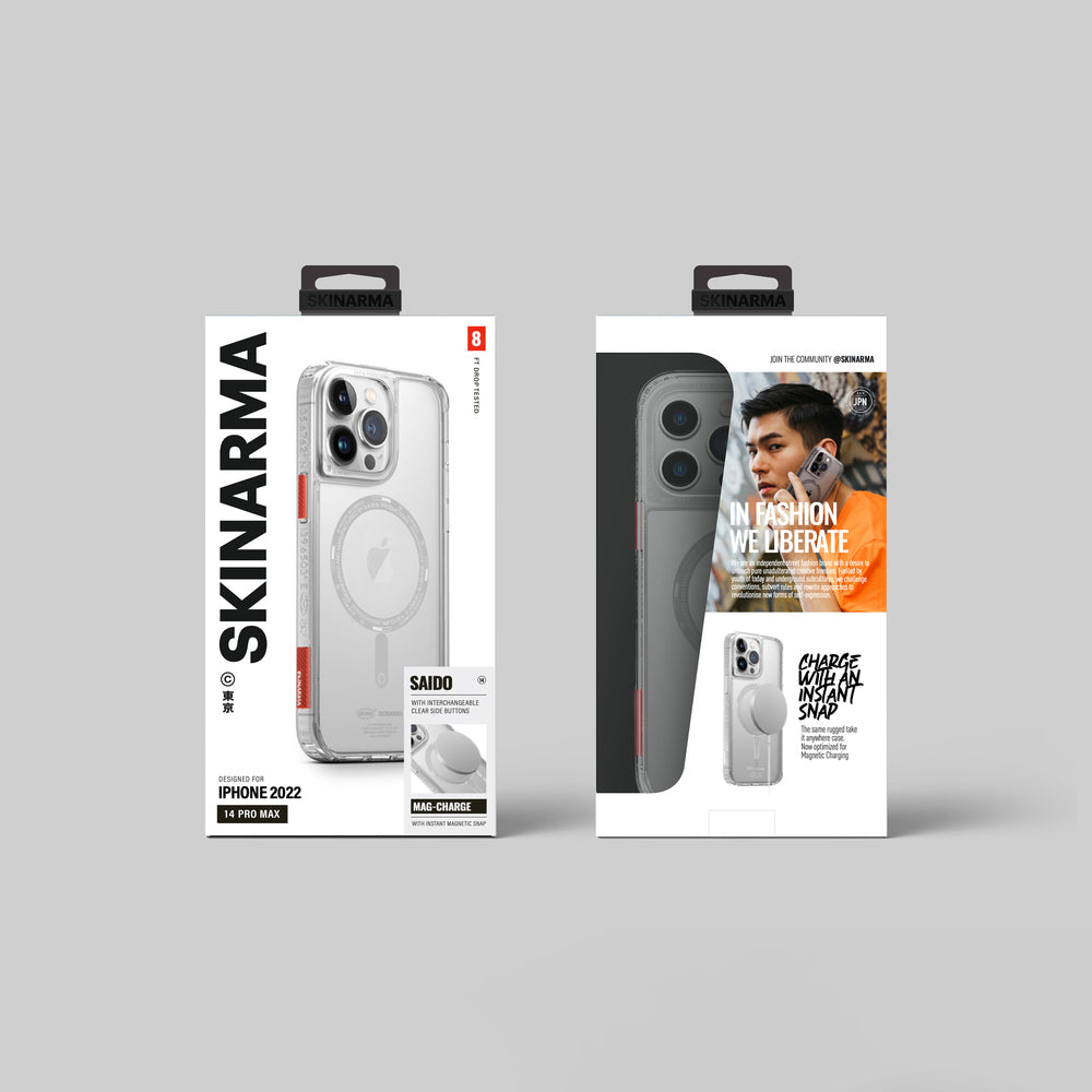 iPhone 14 Pro Kılıf SkinArma Şeffaf Airbag Tasarımlı M-safe Şarj Özellikli Saido Kılıf