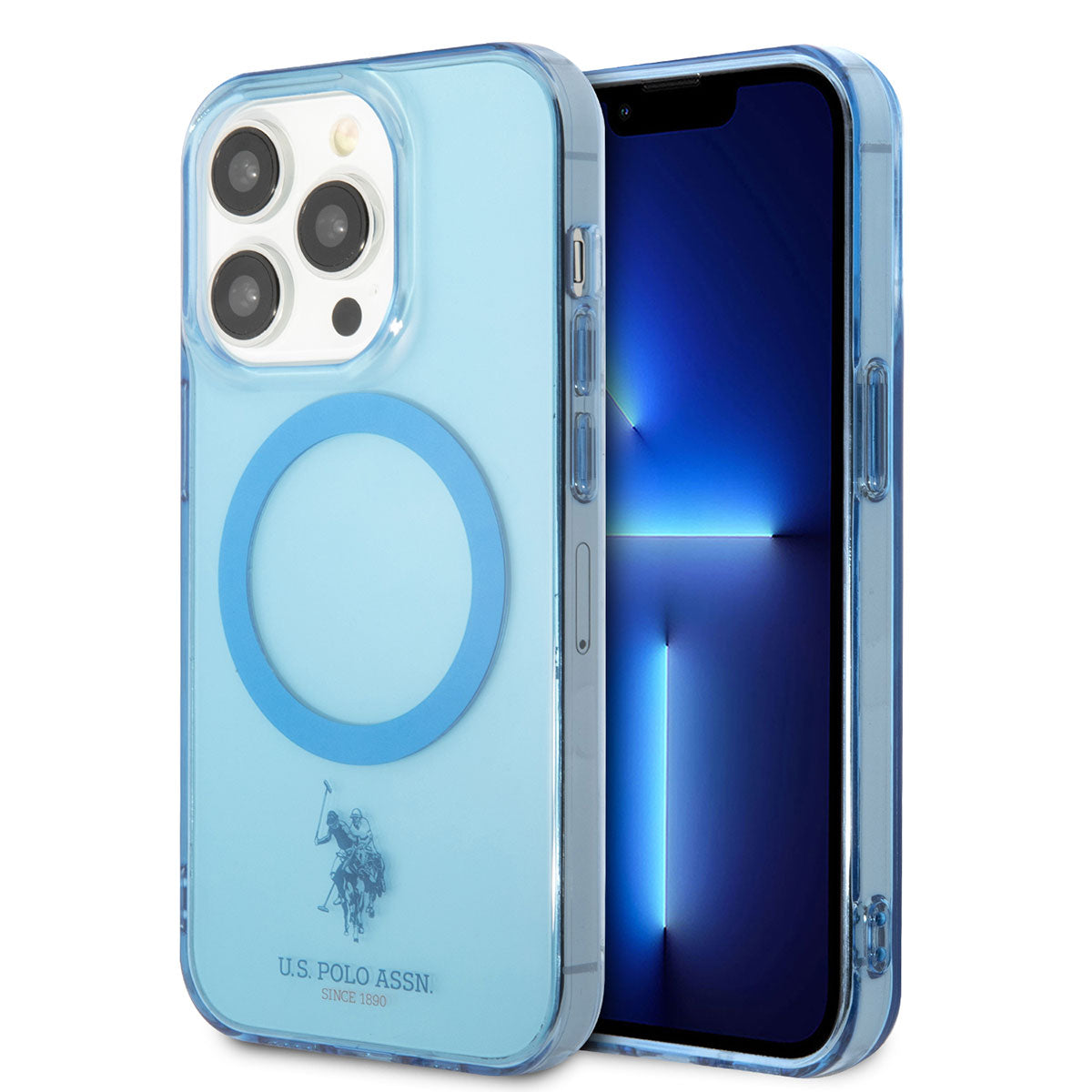 iPhone 14 Pro Kılıf U.S. POLO ASSN. M-safe Şarj Özellikli Transparan Tasarım Kılıf