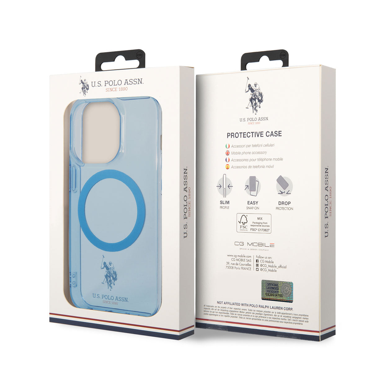iPhone 14 Pro Kılıf U.S. POLO ASSN. M-safe Şarj Özellikli Transparan Tasarım Kılıf