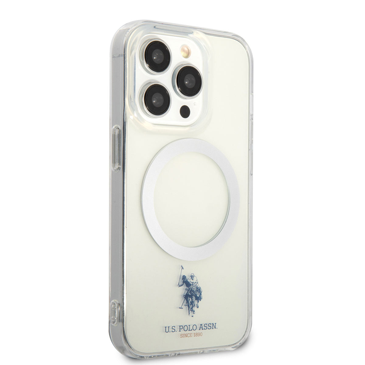 iPhone 14 Pro Kılıf U.S. POLO ASSN. M-safe Şarj Özellikli Transparan Tasarım Kılıf