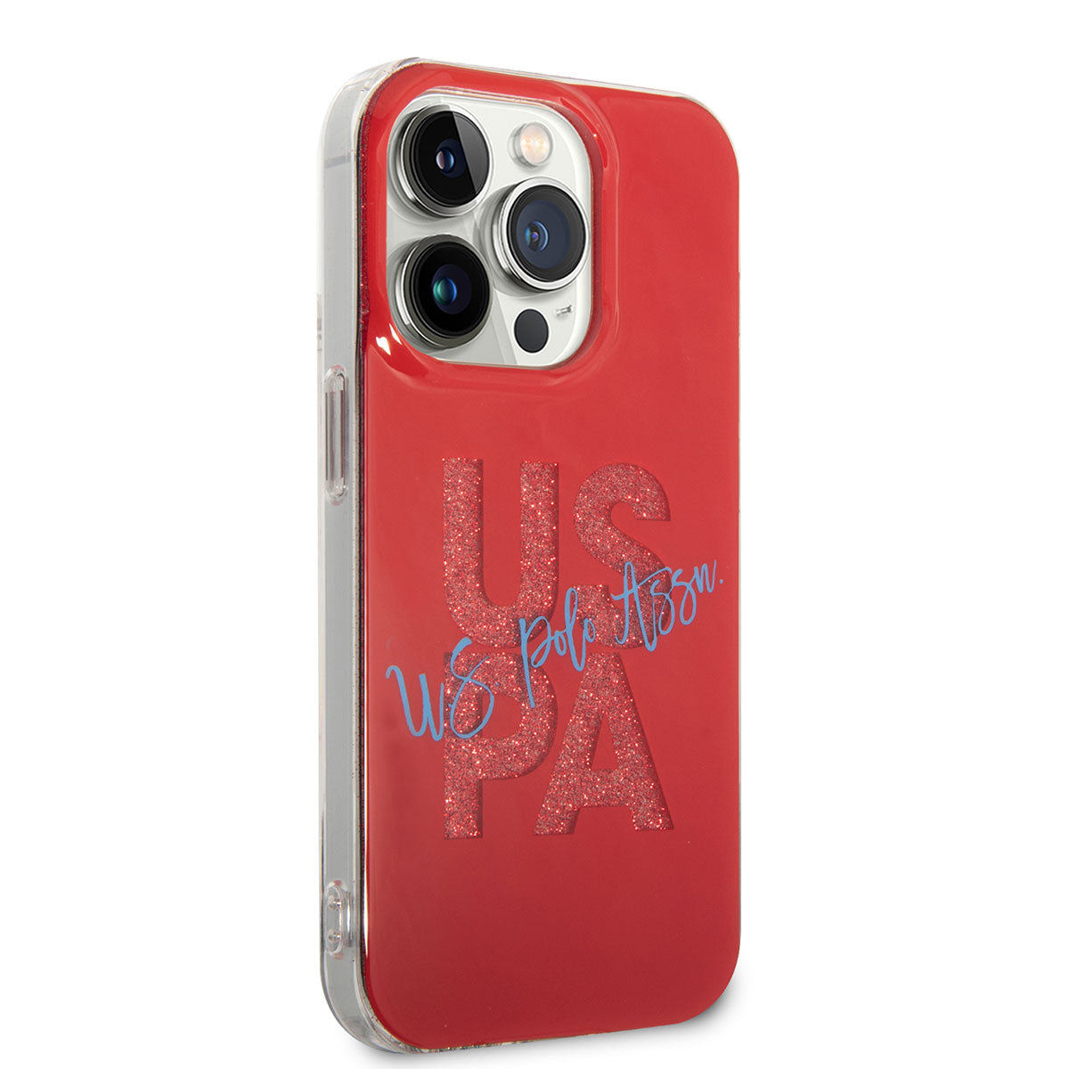 iPhone 14 Pro Kılıf U.S. POLO ASSN. Simli Parlak Alfabe Tasarım Kılıf