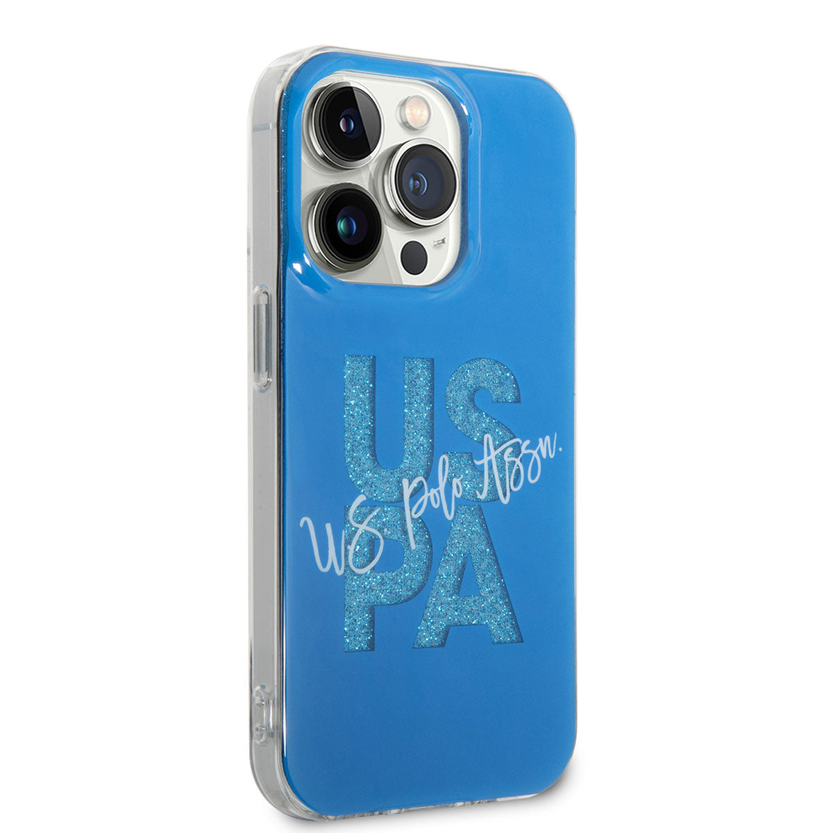 iPhone 14 Pro Kılıf U.S. POLO ASSN. Simli Parlak Alfabe Tasarım Kılıf