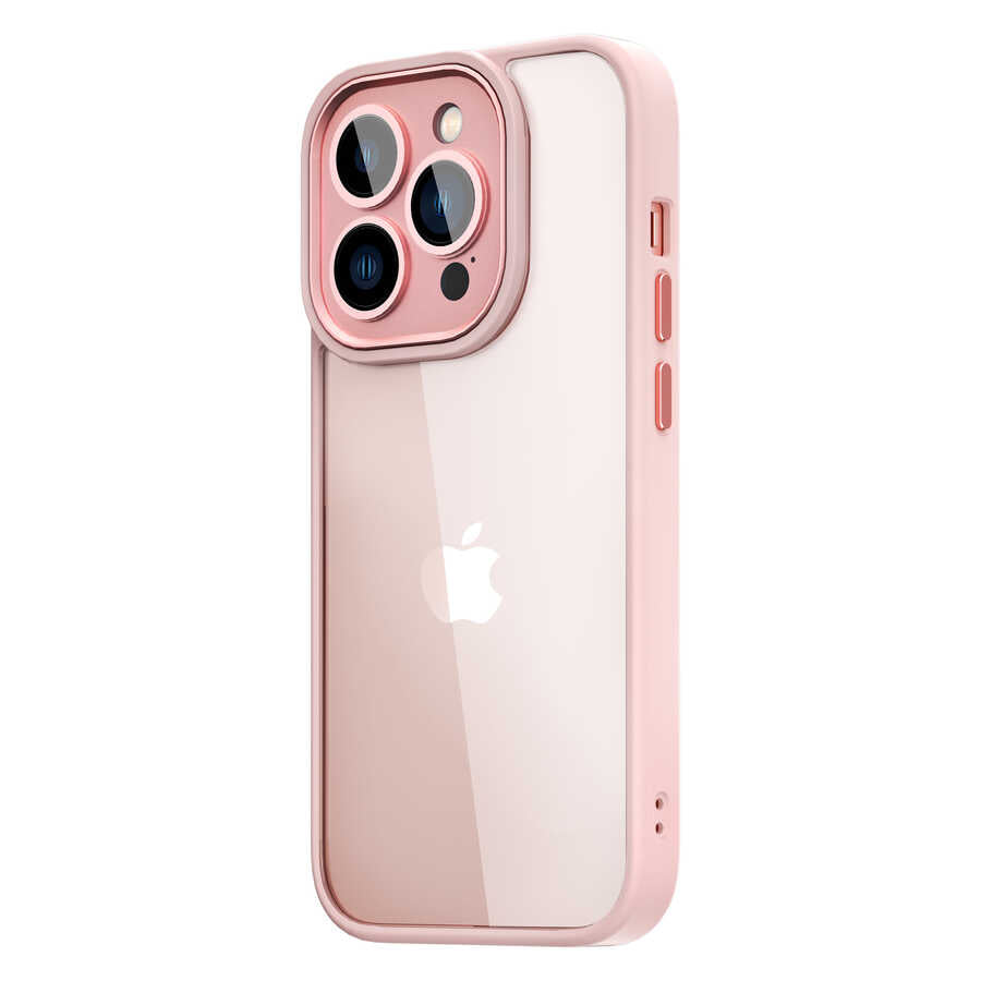 iPhone 14 Pro Kılıf Wiwu VCC-104 Lens Korumalı Renkli Kenar Arkası Şeffaf Vivid Clear Kılıf