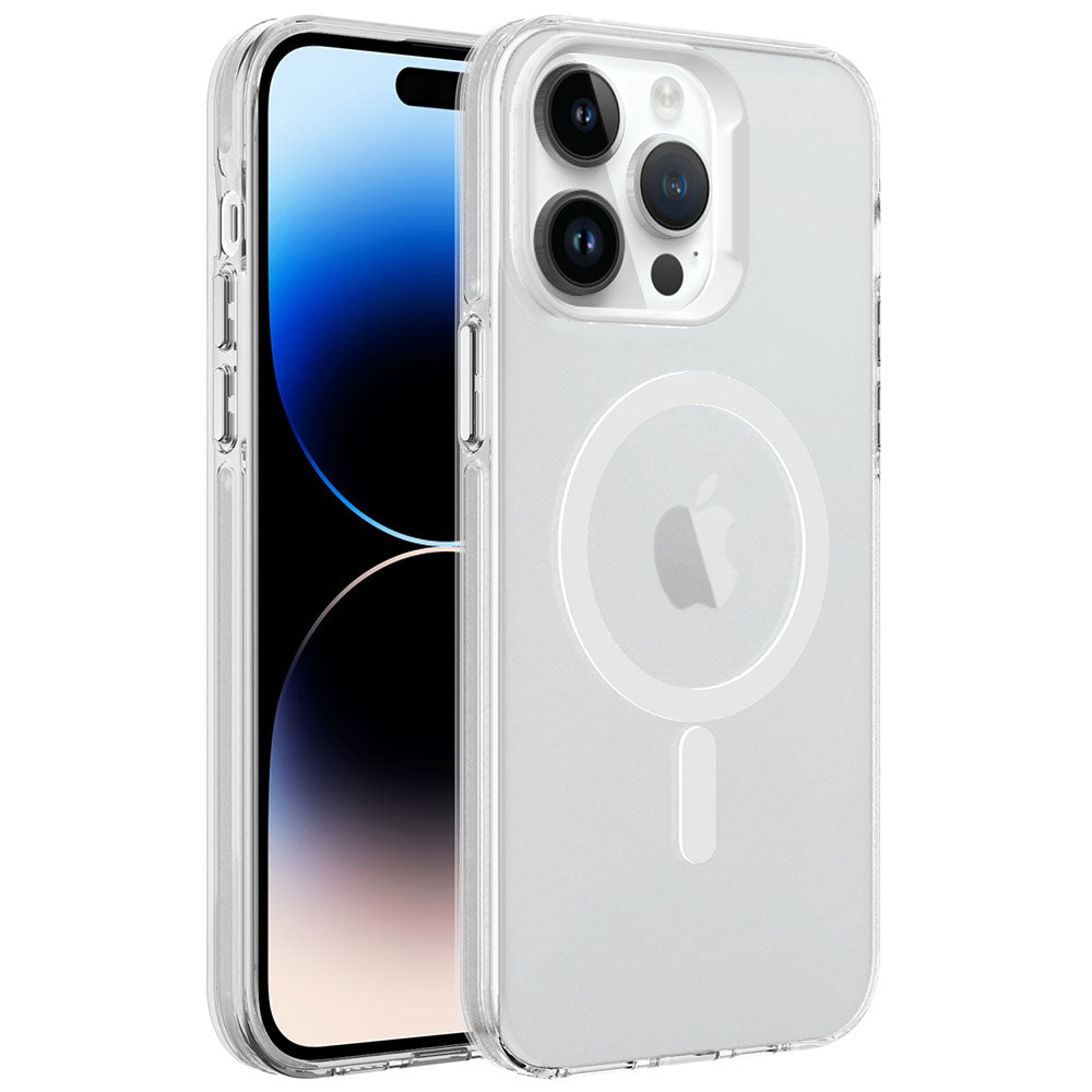 iPhone 14 Pro Kılıf Zore M-safe Şarj Özellikli Buzlu Transparan C-Pro Sert Kılıf