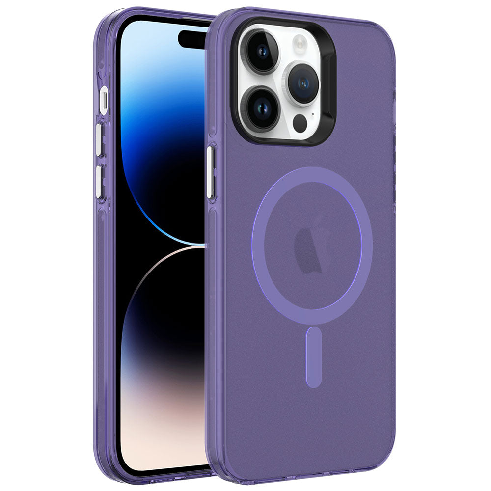 iPhone 14 Pro Kılıf Zore M-safe Şarj Özellikli Buzlu Transparan C-Pro Sert Kılıf