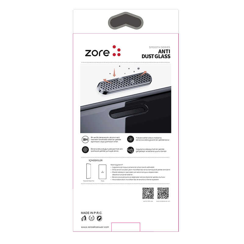 iPhone 14 Pro Max Ahize Toz Önleyici Zore Anti-Dust Temperli Ekran Koruyucu