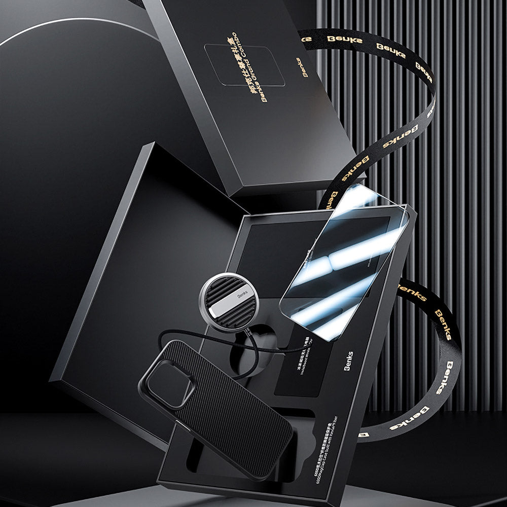 iPhone 14 Pro Max Benks Grand Combo MFM01 3in1 Aksesuar Seti Kılıf-Ekran Koruyucu-Wireless Şarj Aleti