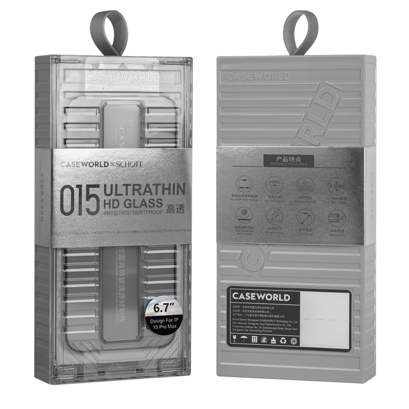 iPhone 14 Pro Max CaseWorld Ultra-Thin Serisi 0.15mm HD Cam Ekran Koruyucu + Uygulama Aparatlı