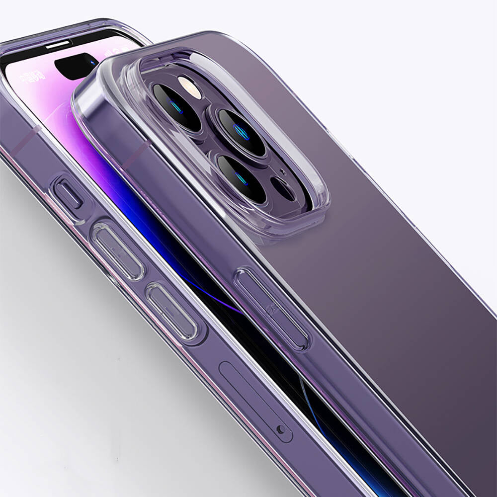 iPhone 14 Pro Max Kılıf Airbagli Şeffaf Darbe Emici Silikon Tasarımlı Recci Clarity Serisi Kılıf
