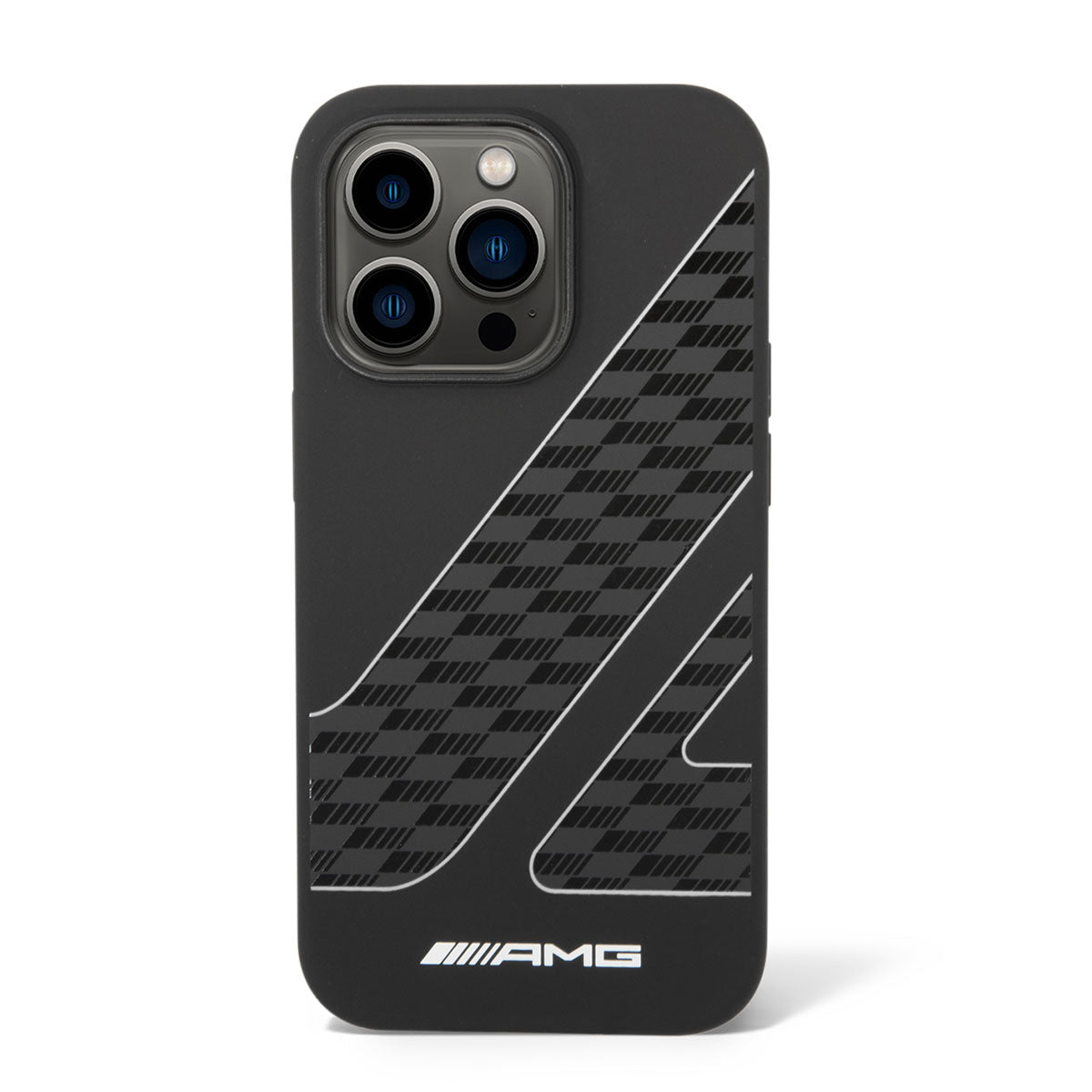 iPhone 14 Pro Max Kılıf AMG Liquid Silikon Damalı Bayrak Dizayn Kılıf