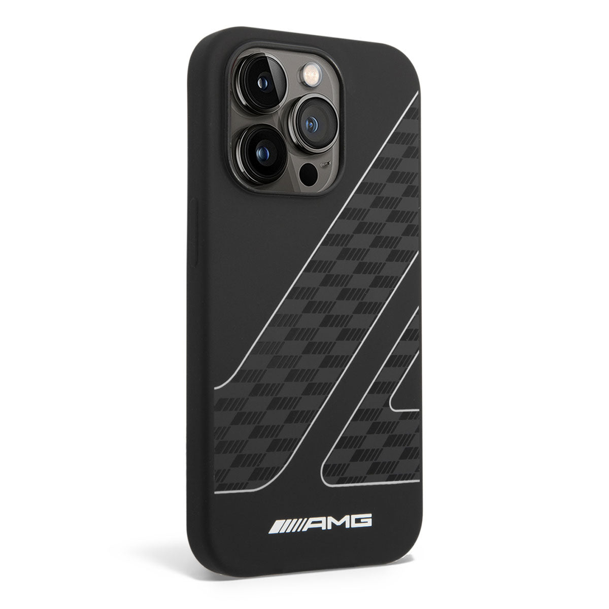 iPhone 14 Pro Max Kılıf AMG Liquid Silikon Damalı Bayrak Dizayn Kılıf