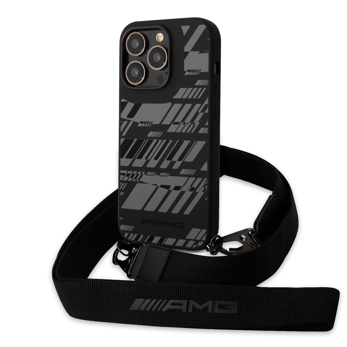 iPhone 14 Pro Max Kılıf AMG Liquid Silikon Strap Telefon Askılı Grafik Dizayn Kılıf