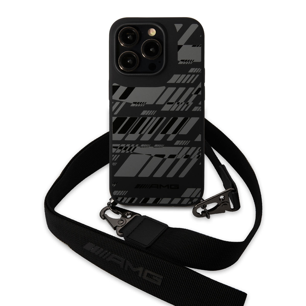 iPhone 14 Pro Max Kılıf AMG Liquid Silikon Strap Telefon Askılı Grafik Dizayn Kılıf
