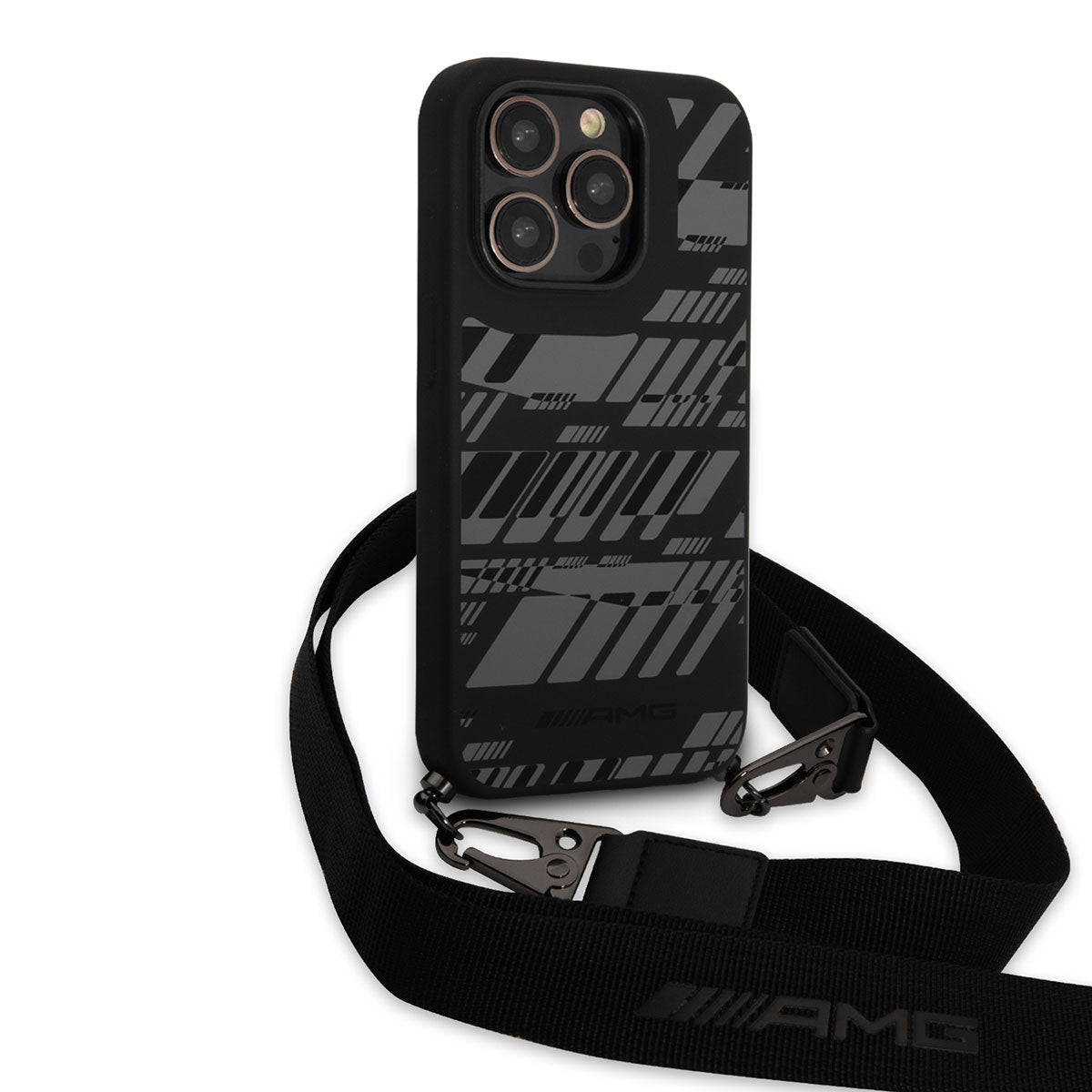 iPhone 14 Pro Max Kılıf AMG Liquid Silikon Strap Telefon Askılı Grafik Dizayn Kılıf