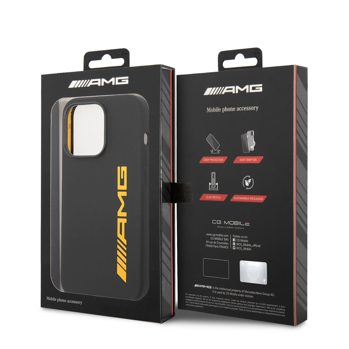 iPhone 14 Pro Max Kılıf AMG Silikon Büyük Sarı Logo Dizayn Kılıf