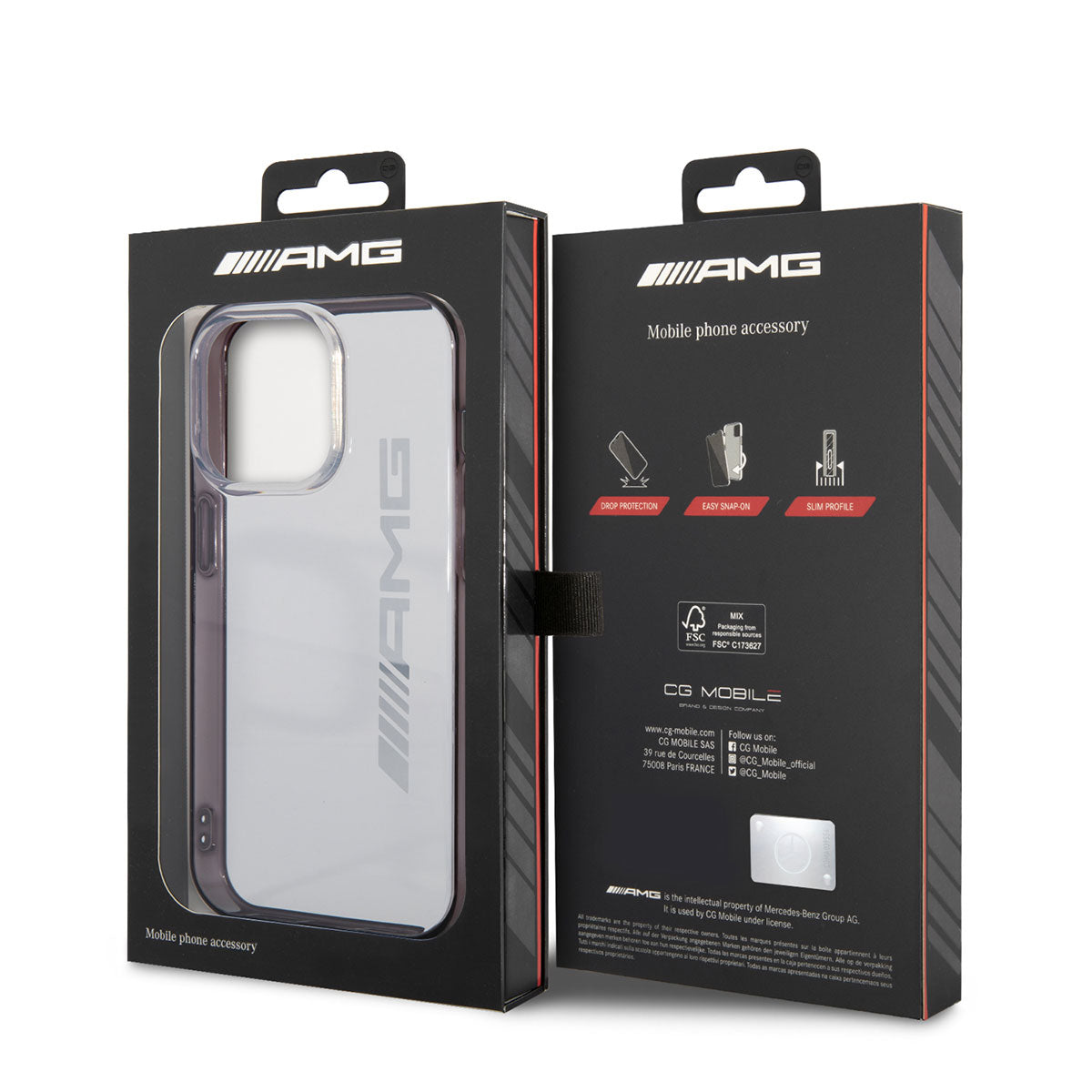 iPhone 14 Pro Max Kılıf AMG Transparan Siyah Çerçeve Dizayn Kılıf