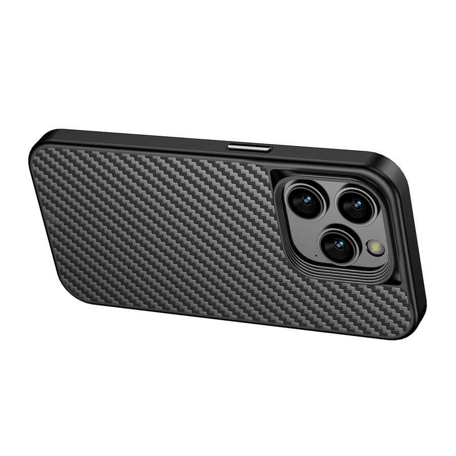 iPhone 14 Pro Max Kılıf Aramid Karbon Fiber M-safe Özellikli Wlons Radison Kılıf