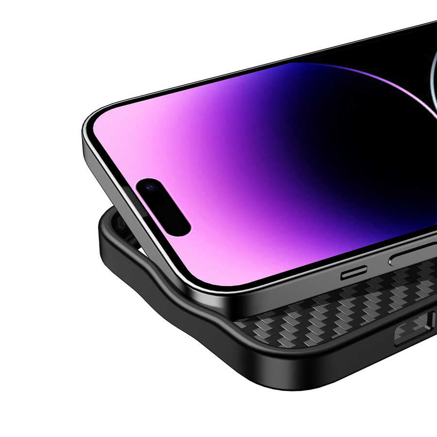 iPhone 14 Pro Max Kılıf Aramid Karbon Fiber M-safe Özellikli Wlons Radison Kılıf