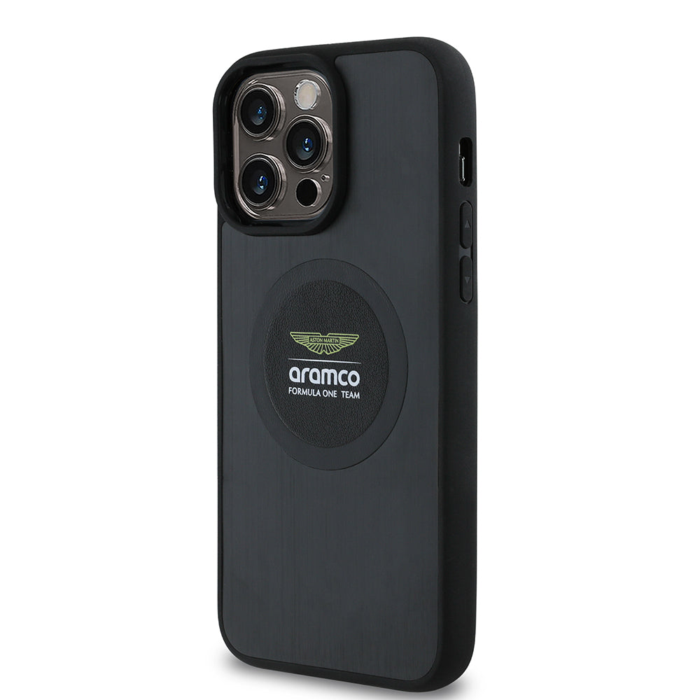 iPhone 14 Pro Max Kılıf Aston Martin Orijinal Lisanslı M-safe Şarj Özellikli Aluminyum Arka Yüzeyli Formula One Team Baskılı Kılıf