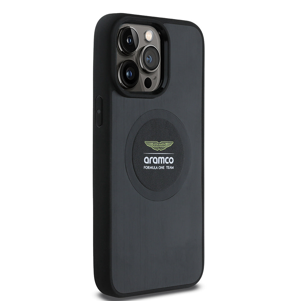 iPhone 14 Pro Max Kılıf Aston Martin Orijinal Lisanslı M-safe Şarj Özellikli Aluminyum Arka Yüzeyli Formula One Team Baskılı Kılıf