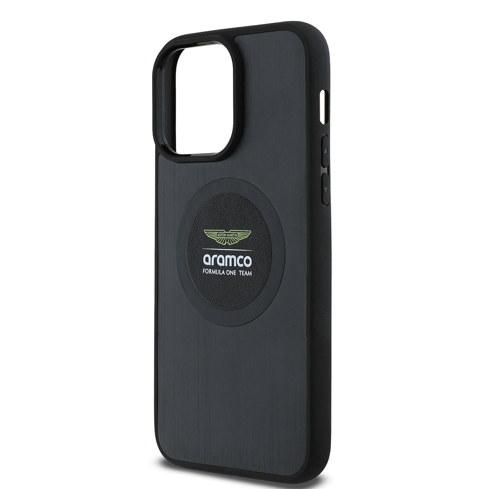 iPhone 14 Pro Max Kılıf Aston Martin Orijinal Lisanslı M-safe Şarj Özellikli Aluminyum Arka Yüzeyli Formula One Team Baskılı Kılıf