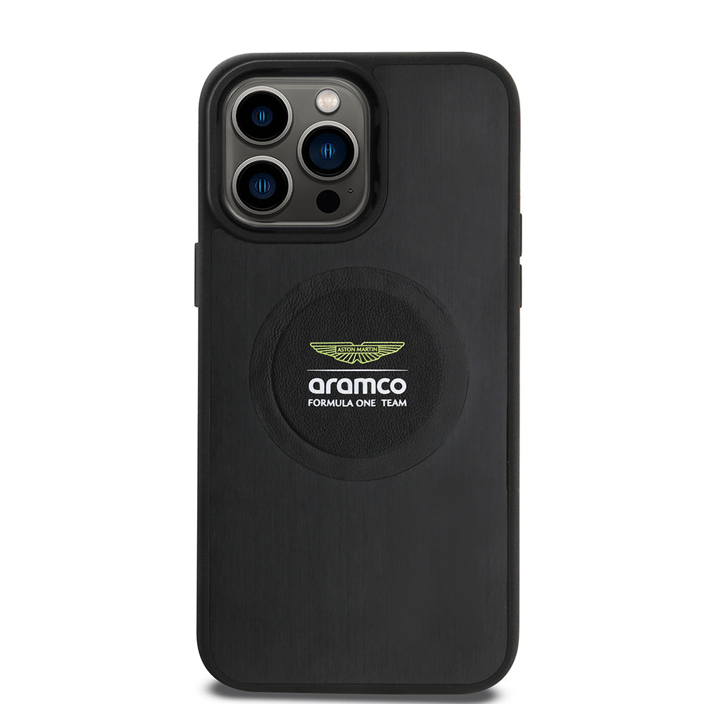 iPhone 14 Pro Max Kılıf Aston Martin Orijinal Lisanslı M-safe Şarj Özellikli Aluminyum Arka Yüzeyli Formula One Team Baskılı Kılıf