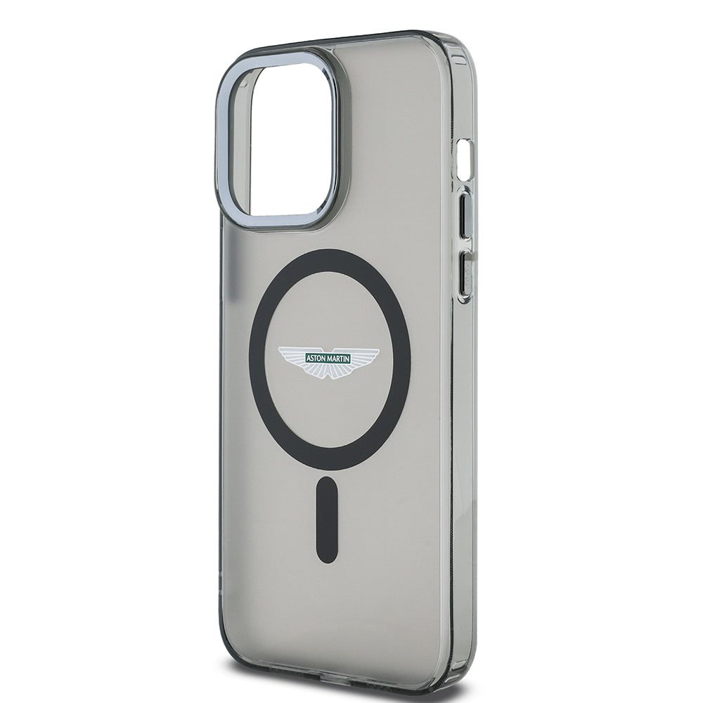 iPhone 14 Pro Max Kılıf Aston Martin Orijinal Lisanslı M-safe Şarj Özellikli IML Baskı Logolu Metal Düğmeli Kılıf
