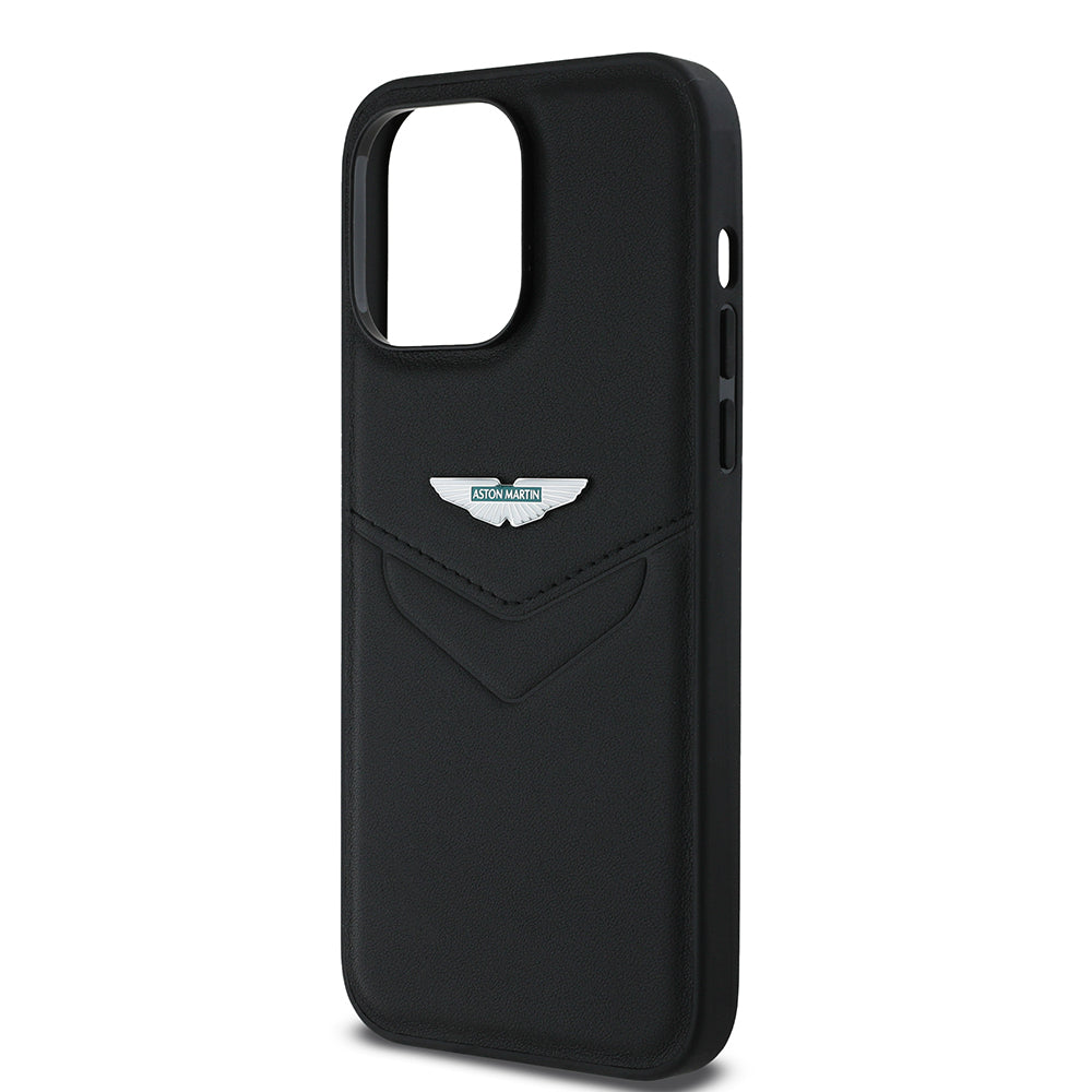 iPhone 14 Pro Max Kılıf Aston Martin Orijinal Lisanslı Victory Dizayn PU Deri Metal Logolu Kılıf