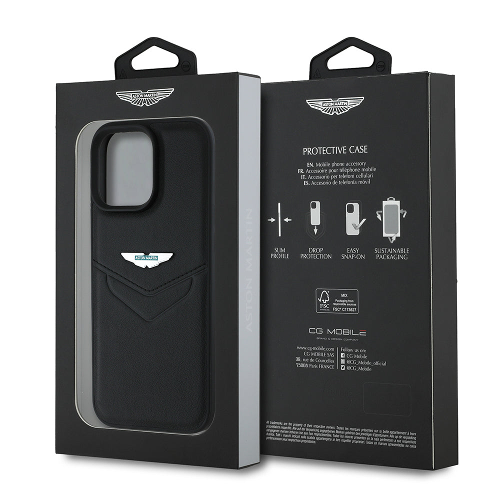 iPhone 14 Pro Max Kılıf Aston Martin Orijinal Lisanslı Victory Dizayn PU Deri Metal Logolu Kılıf