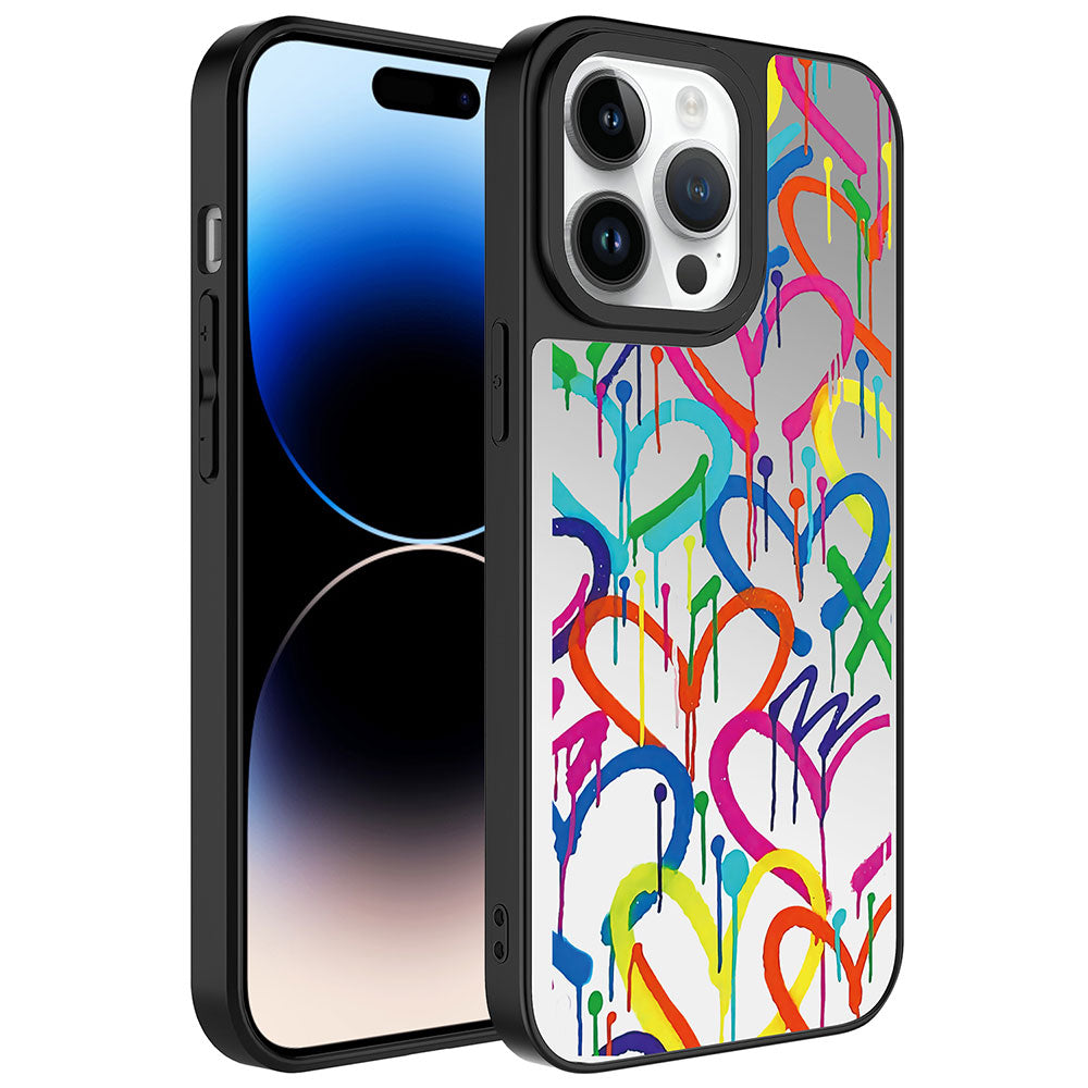 iPhone 14 Pro Max Kılıf Aynalı Desenli Kamera Korumalı Parlak Zore Mirror Kılıf