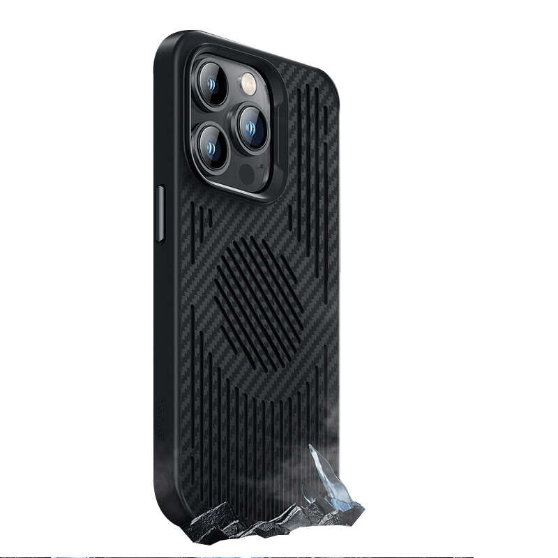 iPhone 14 Pro Max Kılıf Benks Magnetic Cooling Kevlar Karbon Soğutucu Özellikli Telefon Kılıfı