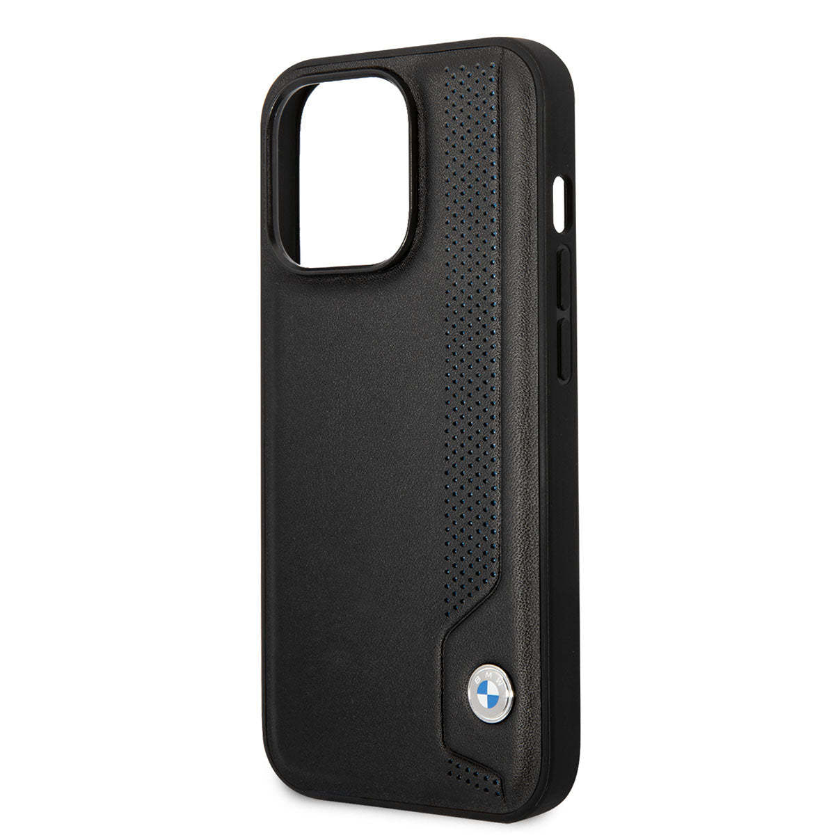 iPhone 14 Pro Max Kılıf BMW Deri Mavi Noktalı Dizayn Kılıf