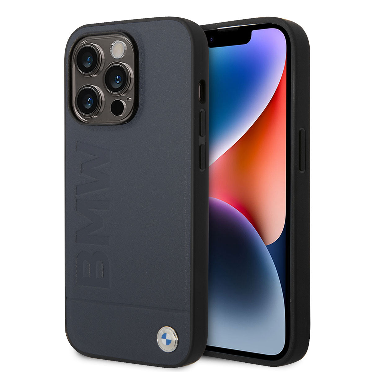 iPhone 14 Pro Max Kılıf BMW M-safe Şarj Özellikli Deri Sıcak Mühür Baskılı Logo Dizayn Kılıf