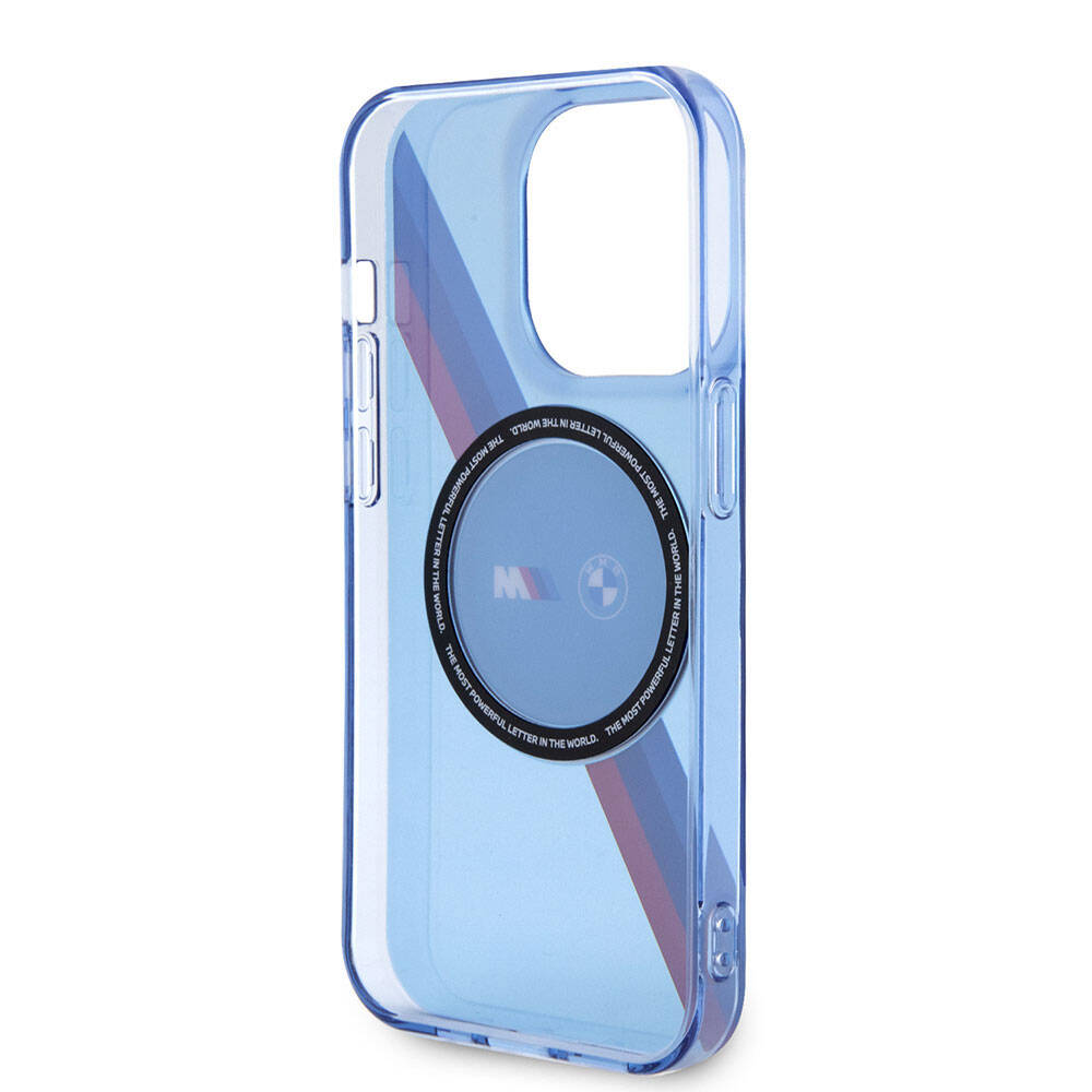 iPhone 14 Pro Max Kılıf BMW M-safe Şarj Özellikli Transparan Tricolor Stripes orijinal Lisanslı Kılıf