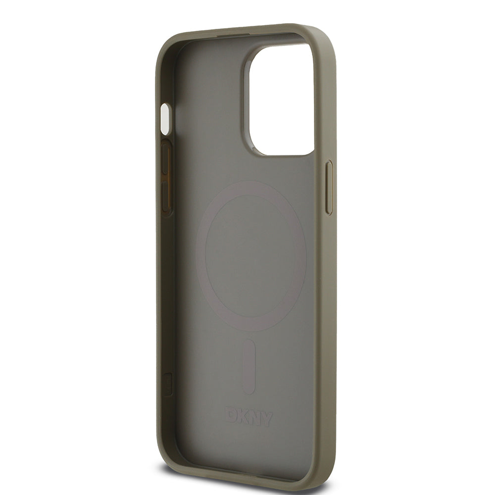 iPhone 14 Pro Max Kılıf DKNY orijinal Lisanslı M-safe Şarj Özellikli 3D Yazılı Grid Pattern Kılıf