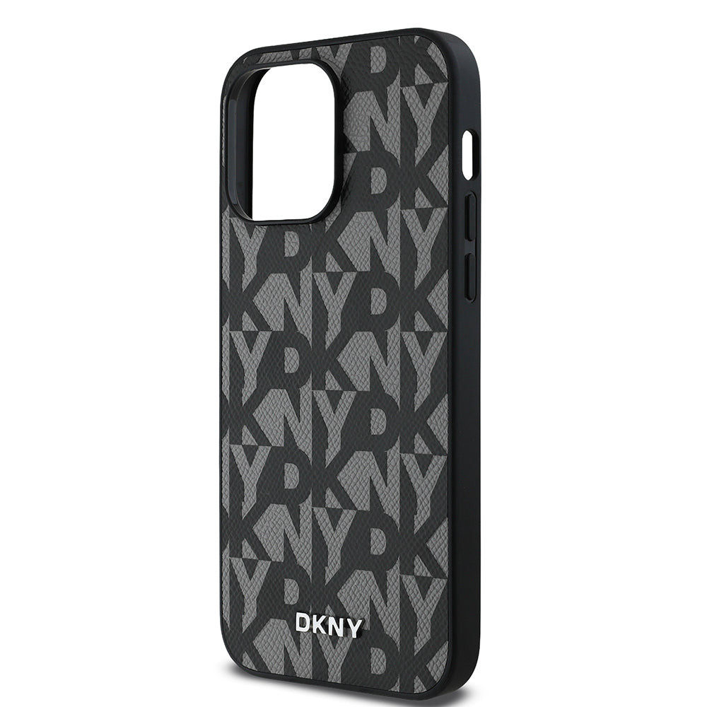 iPhone 14 Pro Max Kılıf DKNY orijinal Lisanslı M-safe Şarj Özellikli 3D Yazılı Grid Pattern Kılıf