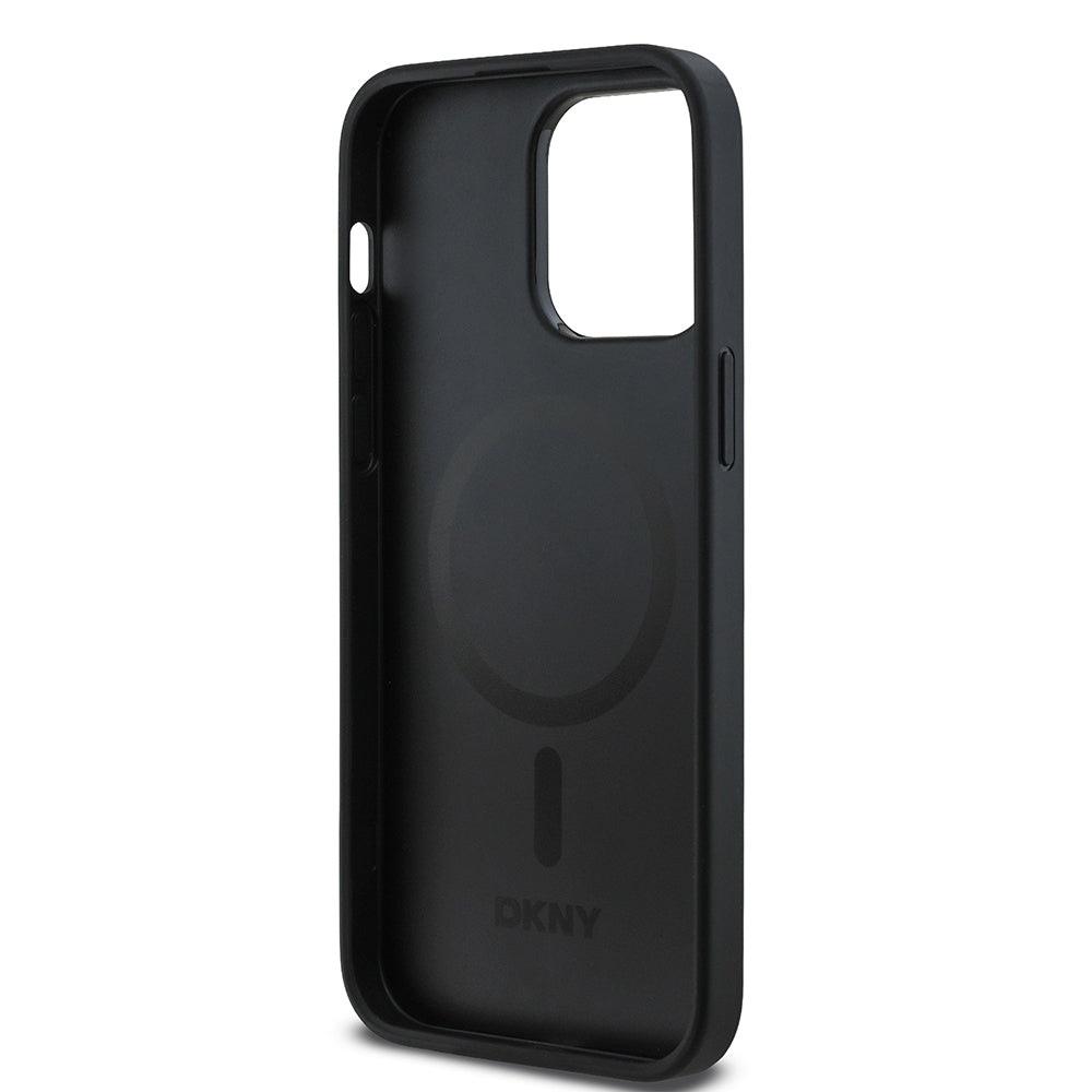 iPhone 14 Pro Max Kılıf DKNY orijinal Lisanslı M-safe Şarj Özellikli 3D Yazılı Grid Pattern Kılıf