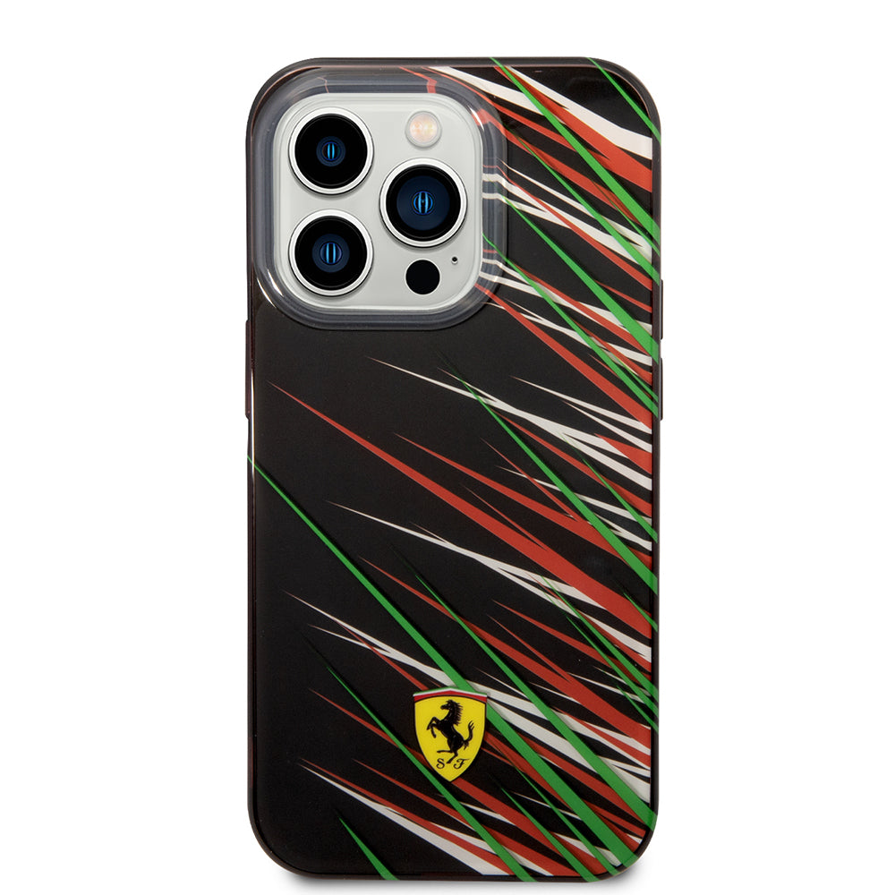 iPhone 14 Pro Max Kılıf Ferrari Orijinal Lisanslı Baskı Logolu Çimen Desenli Kılıf